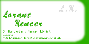 lorant mencer business card