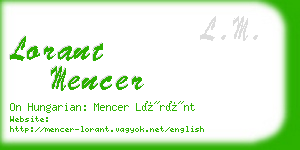 lorant mencer business card